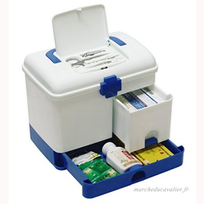 multifonctionnel Médecine Boîte de rangement  Lommer Ménage multicouche kit de premiers secours Organiseur – 22 1 x 14 5 x 20 3 cm  Plastique  bleu  8.7X5.7X8.0 inches - B073SPJG6T